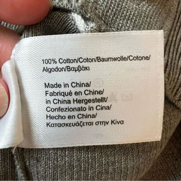 Brooks Brothers Gray and White V-Neck Cardigan 100% cotton - Picture 10 of 14